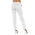 thumbnail image 2 of Langwyqu Women Low Rise Cropped Chino Work Pants Office Lady Trousers, 2 of 5