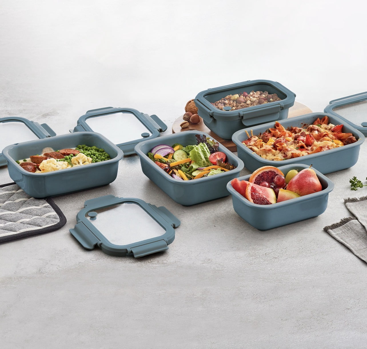 Safdie & Co. 10-piece Ceramic Food Storage Set-Blue