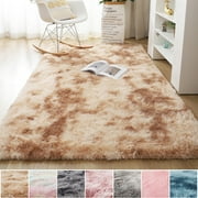 Lelinta Fluffy Area Rugs Soft Shaggy Carpet Indoor Home Decor Round Floor Mat, 15.7 x 23.6 Inches, Anti-Skid
