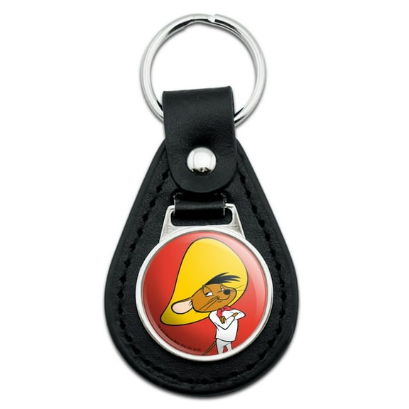 Black Leather  Looney Tunes Speedy Gonzales Keychain