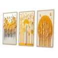 thumbnail image 3 of Designart "Quill Minimalism Abstract Yellow Forest II" Landscape Trees Framed Wall Art Set Of 3 - Yellow Trees Frame Gallery Set For Office Decor, 3 of 6