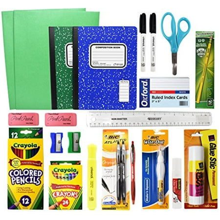 Back To School Basic Classroom Supply Pack (23 Count) School Supplies Kit - Suitable For First, Second,Third, Fourth, Fifth, Sixth, Seventh & Eighth Grades!