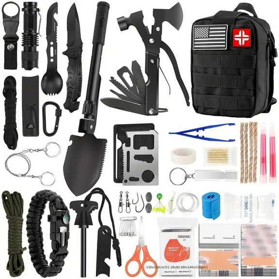 Outdoor Supplies Camping Emergency Equipment Camping Survival Tool Set Multifunctional SelfDefense Supplies First Aid Kits