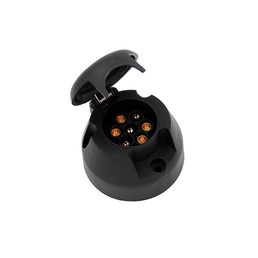 Biplut 12V Round 7 Pin Waterproof Plug Adapter Tow Bar Electrical