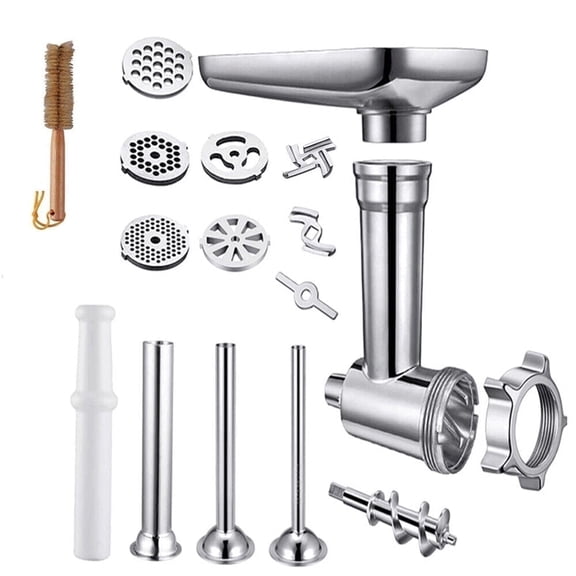Paddsun Metal Food Grinder Attachment for KitchenAid Stand Mixers Includes Sausage Stuffer Tubes,Durable Meat Grinder Food Processor Attachment for KitchenAid