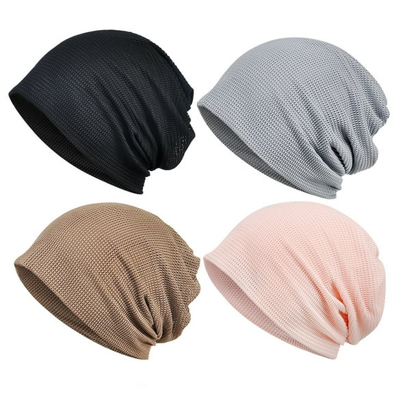 hat without eaves 1 Pc Hat without Eaves Thin Spring Summer Solid Color Mesh Hat Breathable Fashion for Women Ladies (Grey)