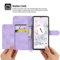 thumbnail image 4 of Jiahe Cover for Google Pixel 6 Pro, Wallet Case with Card Holder,Embossde Flower Flip Leather Magnetic Shockproof Card Slots Stand with Shoulder Strap Full Body Cover Case, purple, 4 of 8