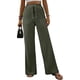 thumbnail image 1 of Women's corduroy wide-leg pants High-waist straight-leg loose trousers Khaki XXL, 1 of 4