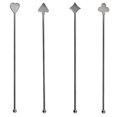thumbnail image 1 of 4 Pcs Cocktail Stirrers Swizzle Sticks Stainless Steel Coffee Stir Sticks with Poker Decor Top, 1 of 7