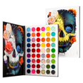 thumbnail image 1 of Paleta de maquillaje Aflano La Catrina, paleta de sombras de ojos colorida, 54 colores, sombra de ojos grande de arcoíris, altamente pigmentada, brillante, neón, aurora, color brillante para mujeres,, 1 of 2