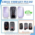 thumbnail image 2 of Key Fob Cover Compatible with Toyota Land Cruiser Venza RAV4 4Runner Corolla Cross Grand Highlander Tundra Crown Tacoma Camry Keychain Case Holder Protector,Silver-purple, 2 of 6