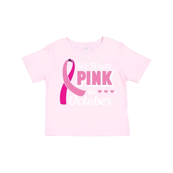 Inktastic Breast Cancer Awareness We Wear Pink in October Girls Toddler T-Shirt