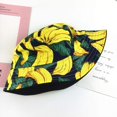 thumbnail image 4 of Bonnet de Pêcheur à Motif Banane à Imprimé Fruits Bonnet Empaquetable Réversible d'Été, 4 of 5