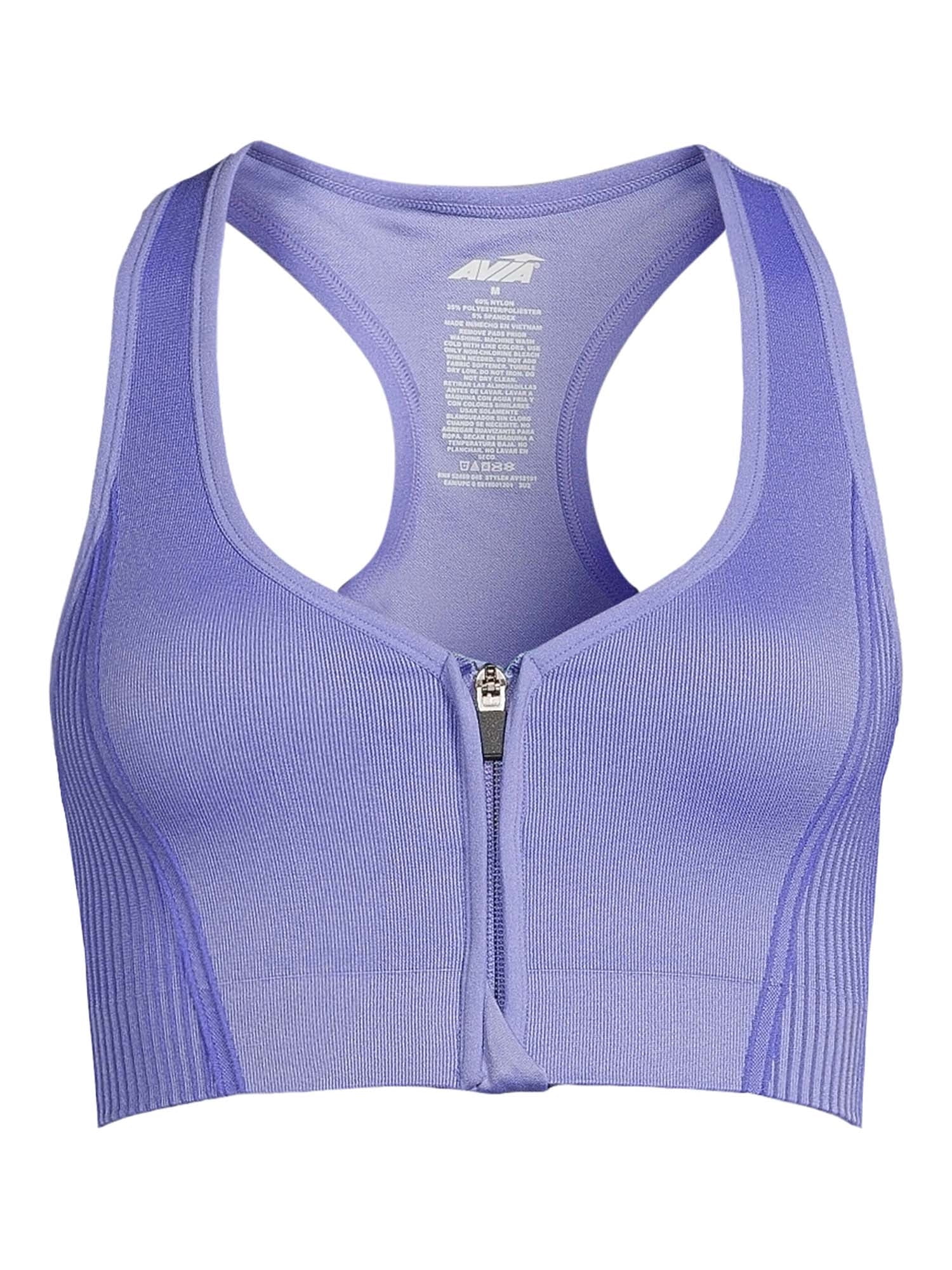 Avia Women s Seamless Zip Front Sports Bra Walmart