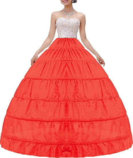 Details about   MISSVEIL Women Crinoline Petticoat A-line 6 Hoop Skirt Slips Long Underskirt for 