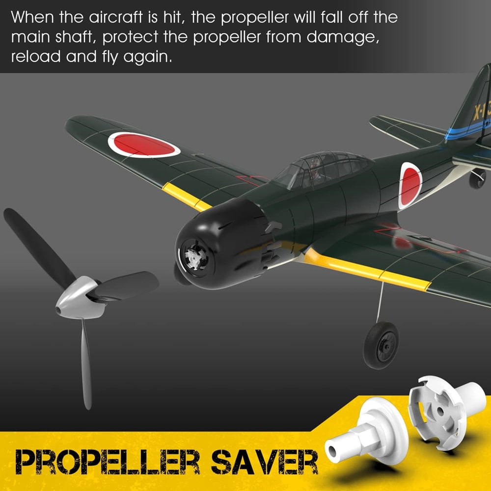 Roofworld RC Airplane Zero Fighter WW2 Warbird Aircraft 4 CH RTF Remote Control Plane with 6-Axis Gyro