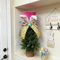 thumbnail image 4 of Sombrero de Terciopelo Rosa para Árbol de Pascua con Orejas de Conejo, Decoración de Primavera Plegable de 8 Pulgadas, 4 of 6