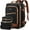 Black-Brown, variant on UKEIN Travel Backpack for Women Carry on Backpack Flight Approved 40L Personal Item Backpack Water Proof Backpack with Packing Cubes and Shoe Pocket