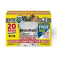 thumbnail image 3 of Haultail Woven Contractor Trash Bags 42gal 20 Count per Pack White Reusable, 3 of 9