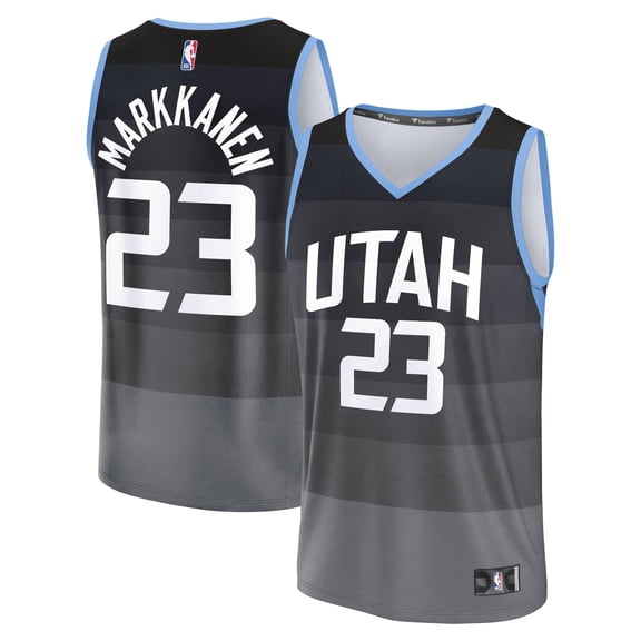 Youth Fanatics Lauri Markkanen Black Utah Jazz Fast Break Jersey - City Edition