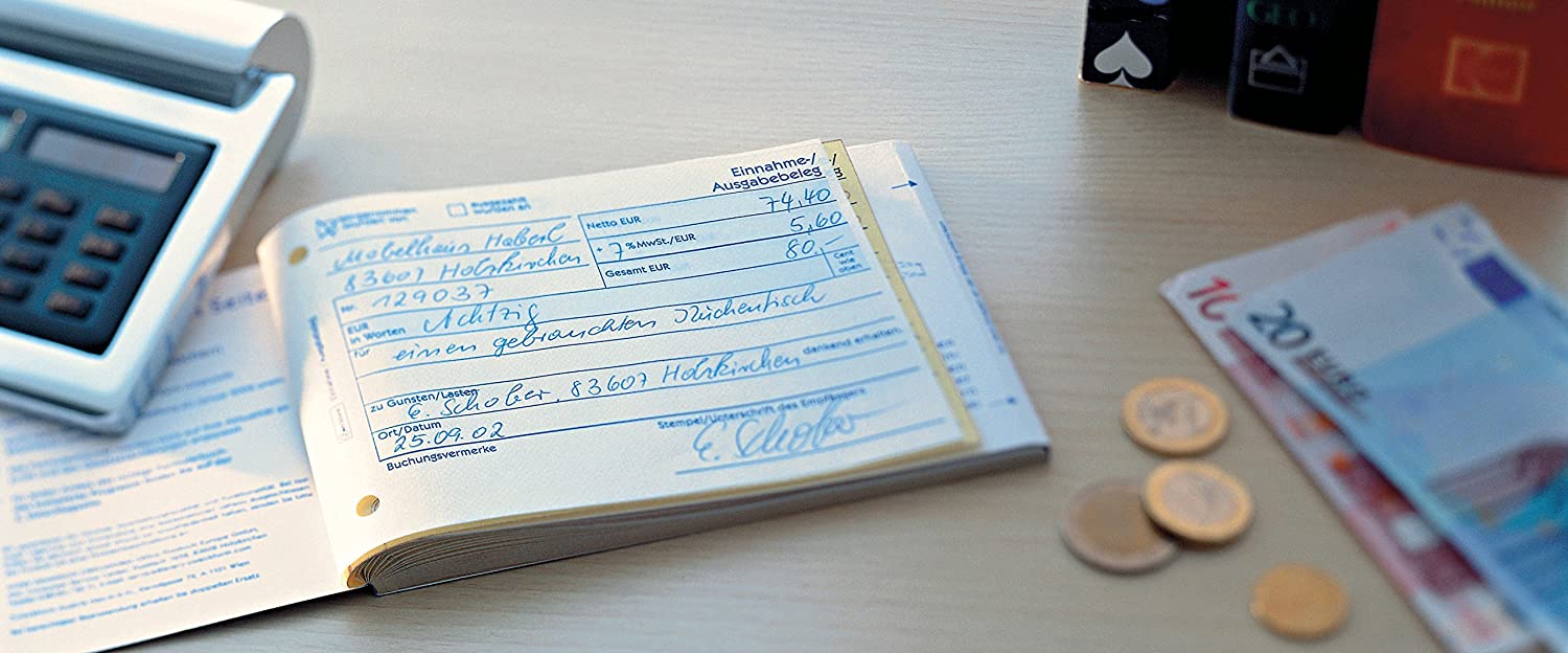 Avery Zweckform 1755 Einnahme/O Receipt A6 Landscape, Carbonless, 2 x 40 Sheets  White/Yellow