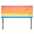 thumbnail image 3 of Seagulls Headboard, Tropical Island Sunset Print with Setting Sun Sea Palm Trees and Birds in Flight, Upholstered Decorative Metal Bed Headboard with Memory Foam, Full Size, Multicolor, by Ambesonne, 3 of 4