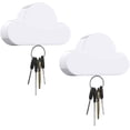 thumbnail image 1 of Magnetic Keys Holder, [2 Packs] Keychains Hooks with Adhesive Cute Key Organizer Wall Hanger Key Chains Rack Organizer Perfect for Door, Entryway Decorative Wall Mount Holder for Key - White, 1 of 8