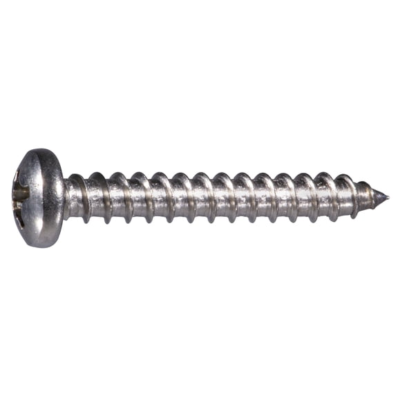 #12 x 1-1/2" 316 Stainless Steel Phillips Pan Head Sheet Metal Screws (6 pcs.)
