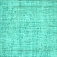 thumbnail image 1 of Ahgly Company Machine Washable Indoor Square Abstract Turquoise Blue Contemporary Area Rugs, 7' Square, 1 of 4