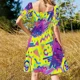thumbnail image 5 of Vestido de manga corta con estampado retro de Memphis de los años ochenta. Vestidos de mujer, ropa de verano para mujer, vestido holgado de verano, vestidos elegantes., 5 of 7