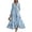 Light Blue, variant on Sundresses for Women Printed V-Neck Long Leeve Maxi Dress Flowy Elegant Party Wedding Guest Dresses