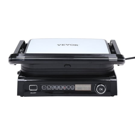7-in-1 Electric Griddle 1800W, 14.4" Stainless Steel Teppanyaki Grill with Non-Stick Surface & Adjustable Temp (0-446°F) - Indoor Countertop Grill