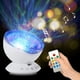 thumbnail image 1 of Proyector LED de luz nocturna infantil con olas del océano y control remoto, música hipnótica, 7 modos de parpadeo, ideal para dormitorio infantil, regalo de Navidad (blanco), 1 of 5