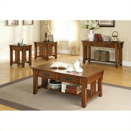 4 Piece Occasional Table - Coaster Contemporary 4 Piece Occasional Table Set in Oak