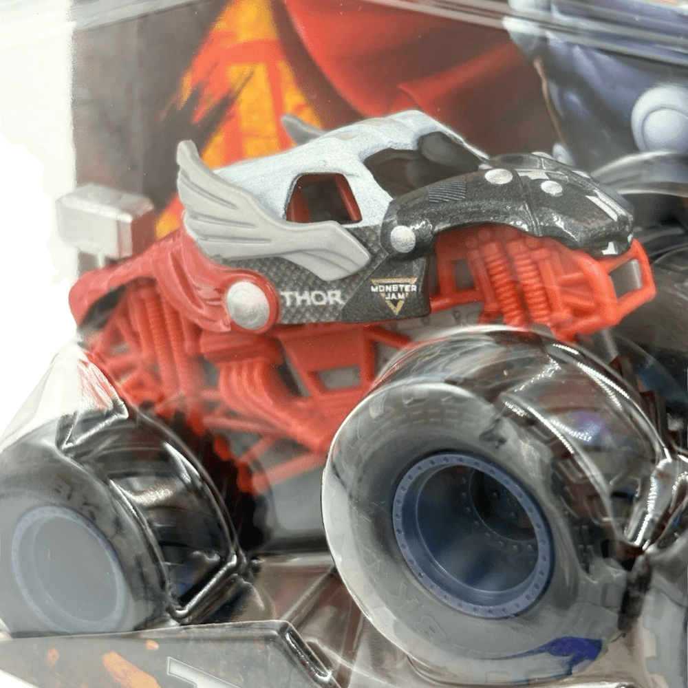 Monster Jam Marvel Thor vs Loki 1:64 Scale Monster Truck 2 Pack, Series 6
