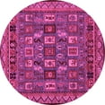 thumbnail image 1 of Ahgly Company Indoor Round Abstract Pink Modern Area Rugs, 6' Round, 1 of 4