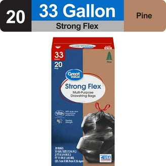 Great Value 33 Gallon Mint Drawstring Trash Bags, Heavy-Duty, 40