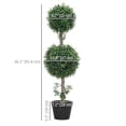 thumbnail image 3 of HOMCOM 2 Pack Artificial Boxwood Topiary Ball Trees, Fake Plants in Pot, 3 of 10