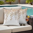 thumbnail image 4 of Brown Eucalyptus Leaves Outdoor Pillow Covers Pack of 2 Summer Farmhouses Botanical Waterproof Throw Pillow Covers Decorative Cushion Cases for Patio Garden Tent Balcony Couch 16x16 inch, 4 of 9