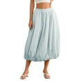 thumbnail image 2 of Rdhnmea Women's Balloon Long Skirts High Waist Solid Color A-Line Skirts, 2 of 9