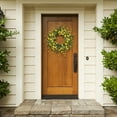 thumbnail image 4 of 24 inch spring/summer daisy wreath made of fake silk, paired with green eucalyptus leaves and lavender, suitable for decorating front doors, windows, walls, weddings, farmhouses, and holidays, 4 of 5