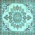 thumbnail image 1 of Ahgly Company Indoor Square Medallion Light Blue Traditional Area Rugs, 4' Square, 1 of 4