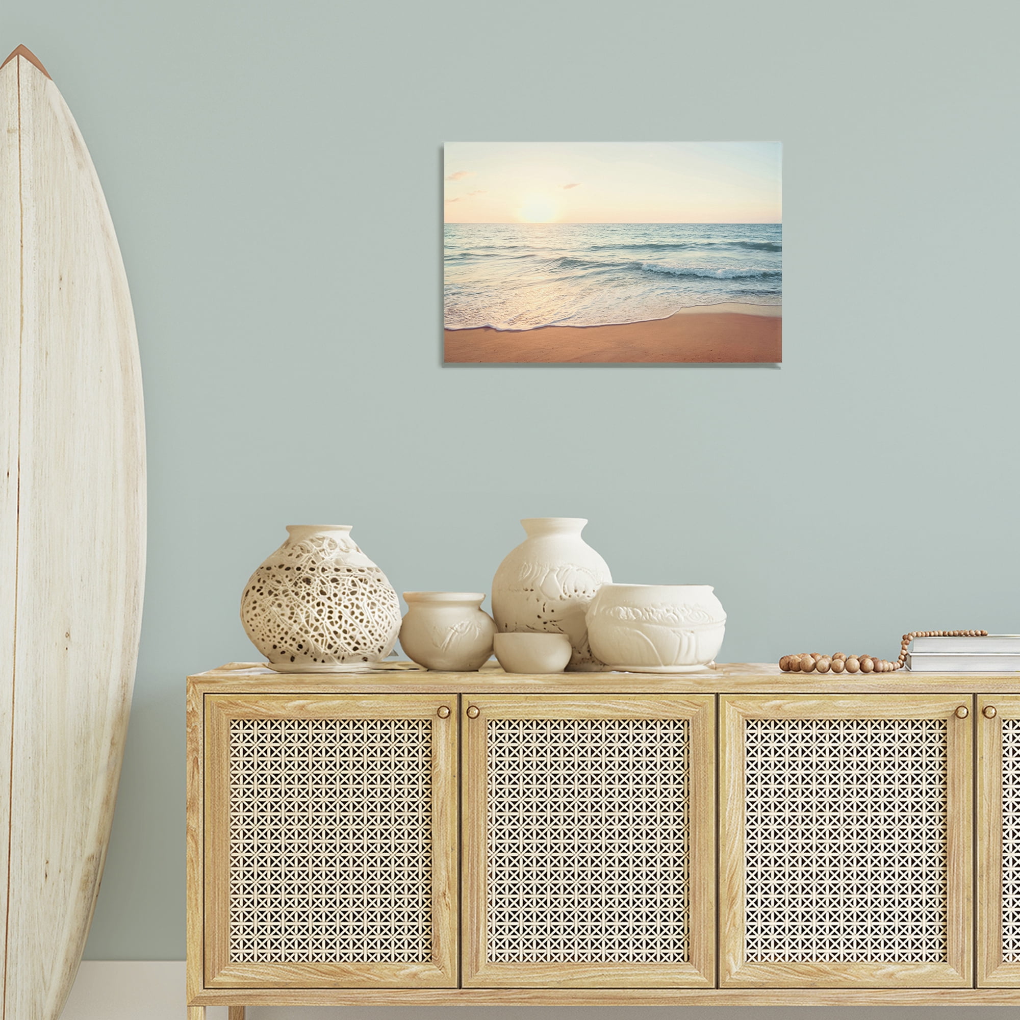 Stupell Industries Rolling Tide Beach Landscape & Nature Photography Wrapped Canvas Art Print Wall Art, 24 x 16