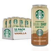 Starbucks Doubleshot Energy Vanilla, Strong Coffee Drink with 225 mg Caffeine, 15 fl oz, 12 Pack
