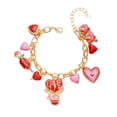 thumbnail image 2 of SmartBy Valentine Day Bracelet Rose Flower Heart Letter Charm Adjustable Length Bracelet Girlfriend Birthday Present, 2 of 7