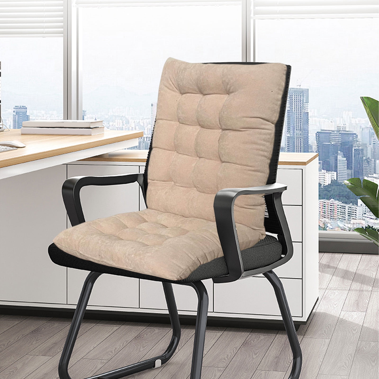 HongMinWen High Back Chair Seat Cushion, Dining, Office Chair Pads with Ties Thickened One-Piece Rocking Chair Cushion, Indoor/Outdoor Furniture Patio Chair Cushion