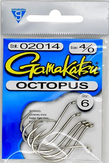 (2 pack) Gamakatsu Octopus Hook Size 4/0 Nickel 6pk