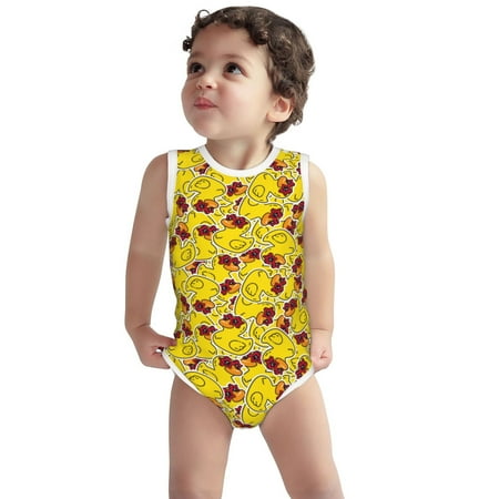 

Vsdgher Duck with Star Sunglasses Print Baby Unisex Baby Cotton Sleeveless Bodysuits Soft and velvety comfortable and breathable