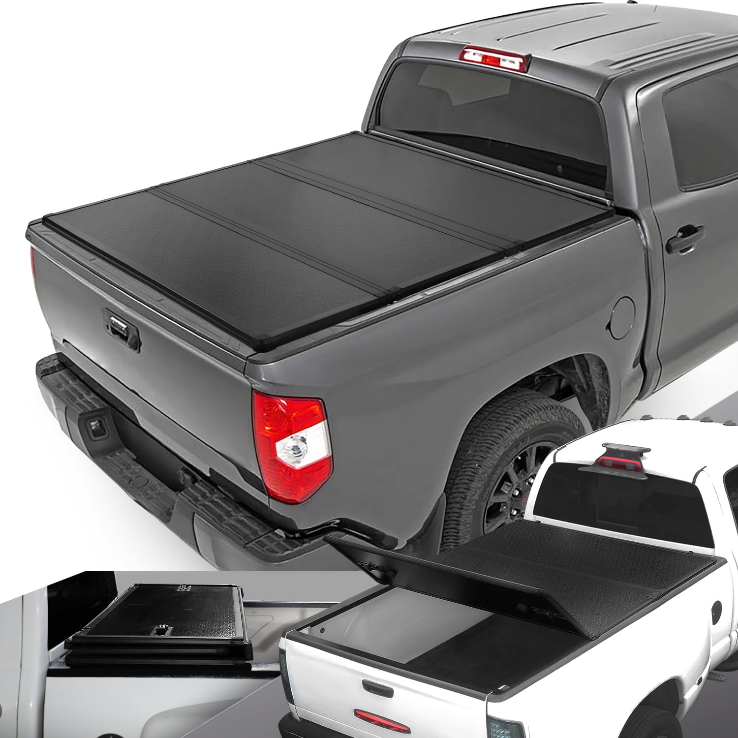 DNA Motoring Hard Top Folding Tri-Fold Tonneau Cover for 2022+ Toyota Tundra 5.5' Truck Bed