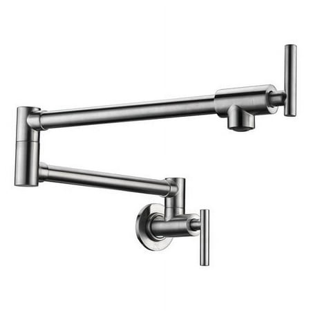 ANZZI Braccia Wall Mounted Double Handle Pot Filler in Brushed Nickel